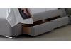 5ft King Size Deep buttoned,tall head end Solo Grey fabric upholstered drawer storage bed frame 6